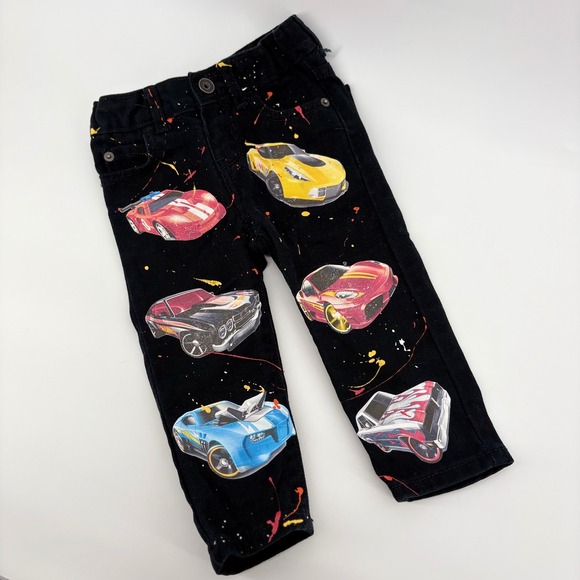 The Children's Place Other - The Childrens Place Kids Black Skinny Jeans Cars Print 9 12 Months